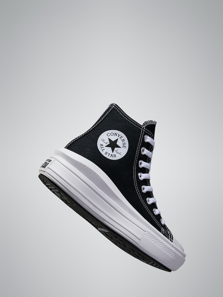 Converse Black Move Platform High Top Trainers - Image 4 of 6