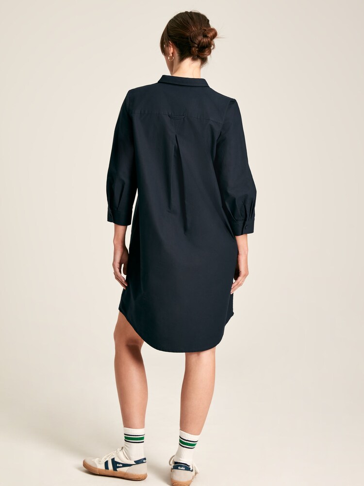 Joules Marlowe Navy Blue Dress with Shirt/ Nehru Collar - Image 2 of 8