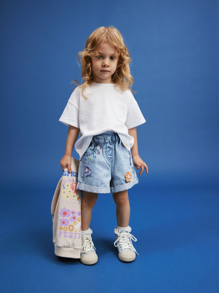 Denim 3D Flower Shorts (3mths-7yrs) - Image 1 of 7 Denim 3D Flower Shorts (3mths-7yrs) - Image 1 of 7