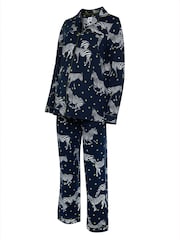 Chelsea Peers Blue Maternity Polka Dot Zebra Print Long Pyjamas Set - Image 8 of 8