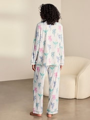 Chelsea Peers Natural Maternity Rainbow Dragon Print Long Pyjamas Set - Image 4 of 8