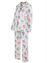 Chelsea Peers Natural Maternity Rainbow Dragon Print Long Pyjamas Set - Image 8 of 8