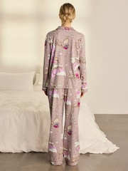 Conjunto de pijama largo de algodón con estampado de leopardo After Party de Chelsea Peers - Imagen 5 de 8