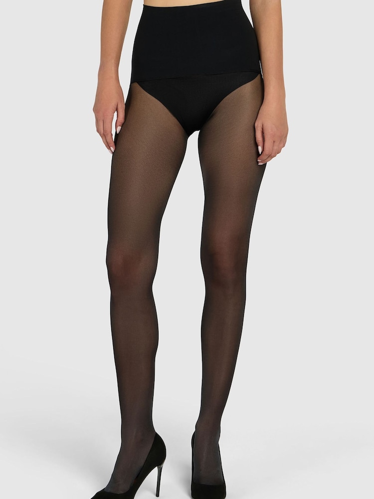 Heist Black The Thirty-Five Satin 35 Denier Tights - Image 1 of 5