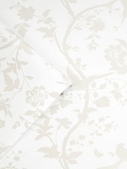 Laura Ashley White Oriental Garden Pearlescent 10M Wallpaper - Image 2 of 4