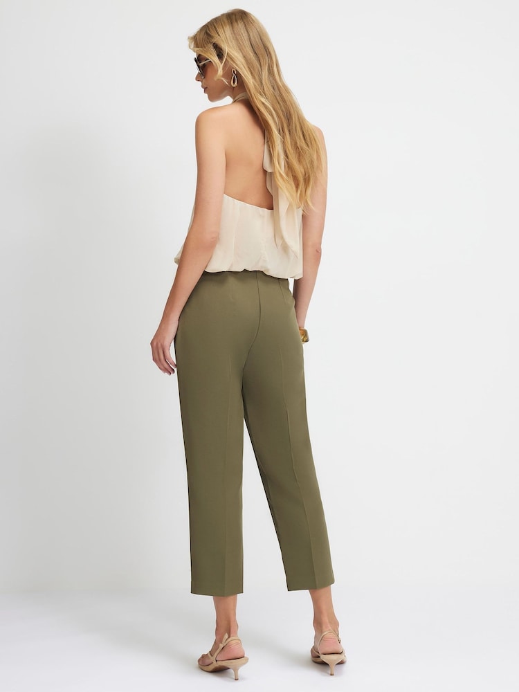 River Island Green High Waisted Cigarette Trousers - Image 4 of 4
