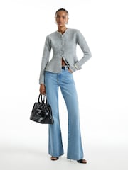 River Island Grey Peplum Knit Cardigan - Image 3 of 4