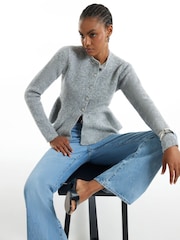 River Island Grey Peplum Knit Cardigan - Image 4 of 4