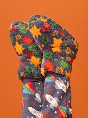 Azul - Pantuflas de forro polar acogedoras Frugi - Imagen 2 de 4
