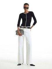 River Island Black Long Sleeve Scallop Rib Cardigan - Image 3 of 4