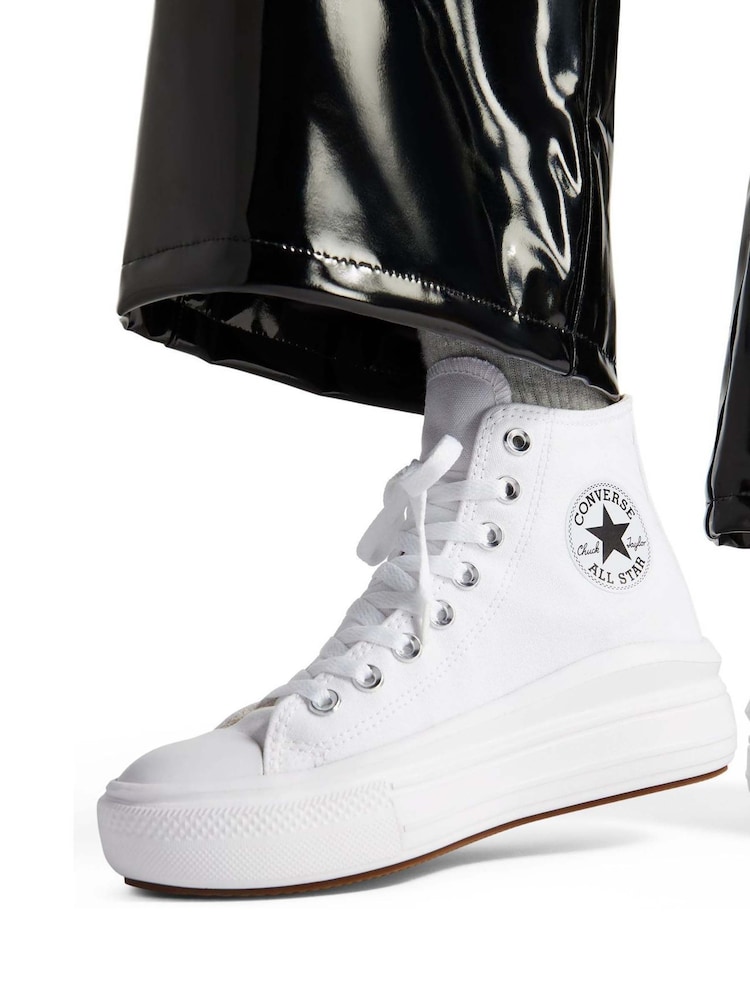 Converse White Move Platform High Top Trainers - Image 1 of 10