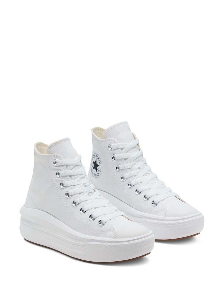 Converse White Move Platform High Top Trainers - Image 6 of 10