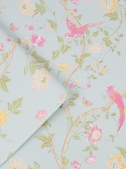 Laura Ashley Duck Egg Summer Palace 10M Wallpaper - Image 1 of 3