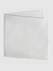 Reiss Silver Ceremony Plain Silk Pocket Square - Image 3 of 5