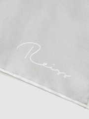 Reiss Silver Ceremony Plain Silk Pocket Square - Image 5 of 5