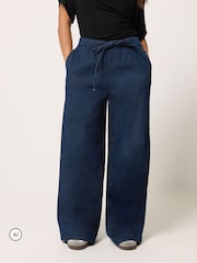 PixieGirl Petite Blue Rigid Pull On Wide Leg Jeans - Image 2 of 6