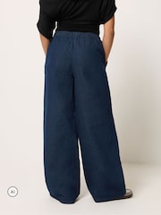 PixieGirl Petite Blue Rigid Pull On Wide Leg Jeans - Image 3 of 6