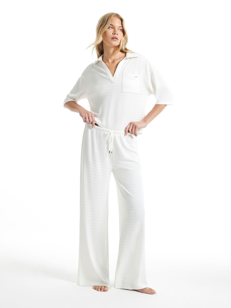 River Island Cream Short Sleeve Slouchy Top & Jogger Set - Image 1 of 4 River Island Cream Short Sleeve Slouchy Top & Jogger Set - Image 1 of 4