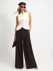 River Island Brown Wide Leg Trousers - Image 1 of 4