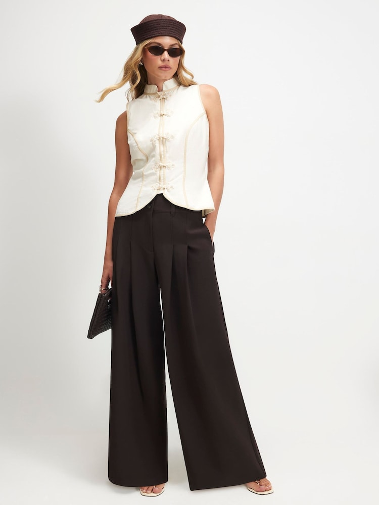 River Island Brown Wide Leg Trousers - Image 1 of 4 River Island Brown Wide Leg Trousers - Image 1 of 4