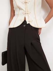 River Island Brown Wide Leg Trousers - Image 4 of 4