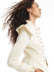 River Island Cream Frill Victoriana Jacket - Image 3 of 5