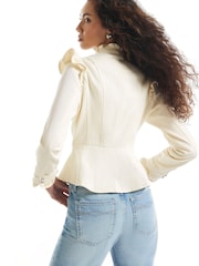 River Island Cream Frill Victoriana Jacket - Image 5 of 5