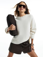 River Island Cream Soft Crew Neck Jumper - Image 1 of 4