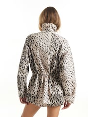 River Island Grey Printed Parka Jacket - Image 2 of 4