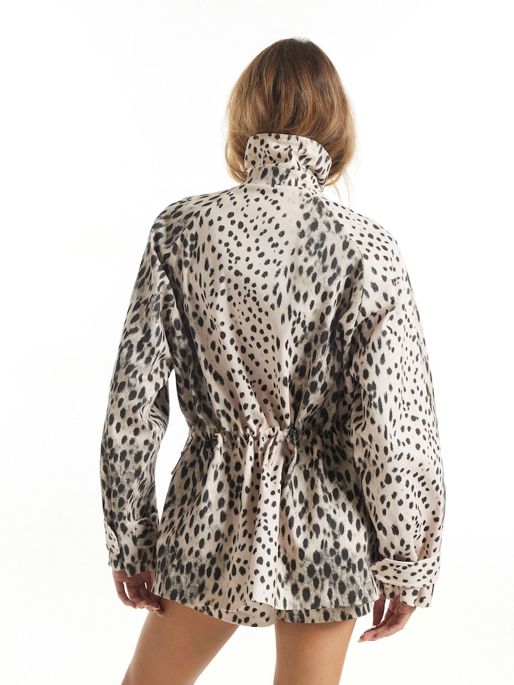 River Island Grey Printed Parka Jacket - Image 2 of 4 River Island Grey Printed Parka Jacket - Image 2 of 4
