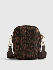 River Island Brown Leopard Webbing Strap Cross-Body Bag - Image 3 of 6