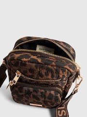River Island Brown Leopard Webbing Strap Cross-Body Bag - Image 5 of 6