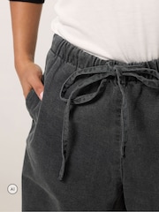 PixieGirl Petite Black Rigid Pull On Wide Leg Jeans - Image 4 of 6