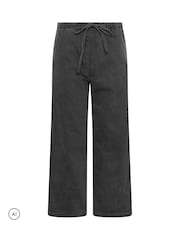 PixieGirl Petite Black Rigid Pull On Wide Leg Jeans - Image 5 of 6