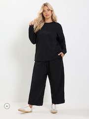Қара - Yours Curve Sweatshirt And Barrel Joggers Set - 6суретінің 1 суреті