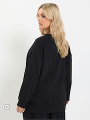 Қара - Yours Curve Sweatshirt And Barrel Joggers Set - 6суретінің 3 суреті