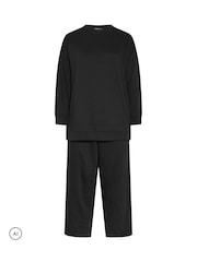 Қара - Yours Curve Sweatshirt And Barrel Joggers Set - 6суретінің 5 суреті