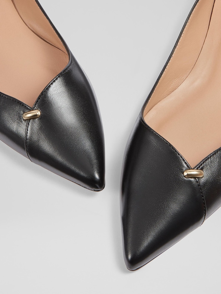 LK Bennett Black Cally Leather Flats - Image 4 of 4 LK Bennett Black Cally Leather Flats - Image 4 of 4