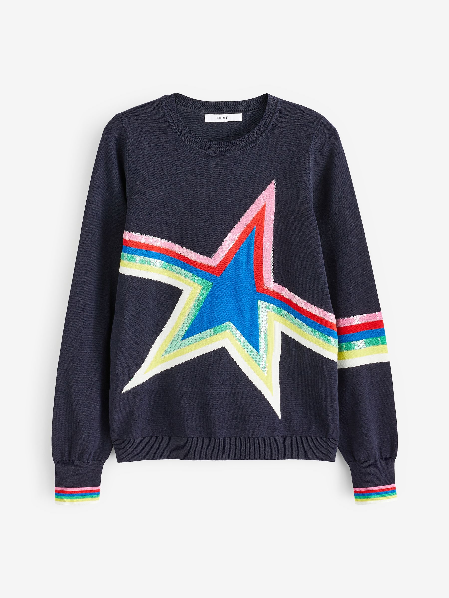 Buy Navy Sequin Star Jumper from Next Austria