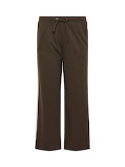 M&Co Brown Petite Side Stripe Cotton Wide Leg Joggers - Image 5 of 6