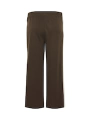 M&Co Brown Petite Side Stripe Cotton Wide Leg Joggers - Image 6 of 6