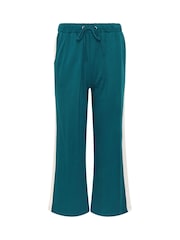 M&Co Blue Petite Side Stripe Cotton Wide Leg Joggers - Image 5 of 6