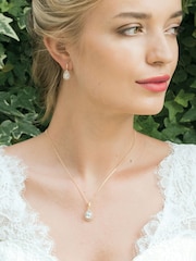 Ivory & Co Gold Belmont And Crystal Teardrop Earring - Image 2 of 5