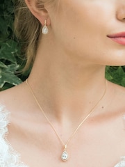 Ivory & Co Gold Belmont And Crystal Teardrop Earring - Image 4 of 5