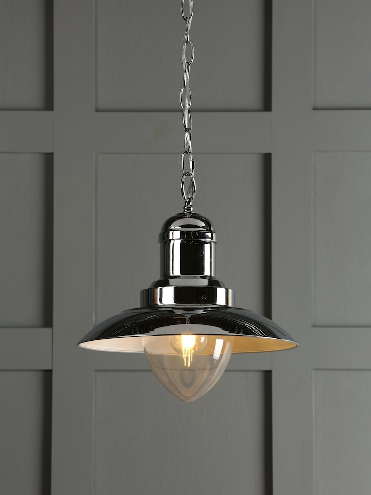 Laura Ashley Chrome Fisherman Ceiling Light - Image 1 of 5