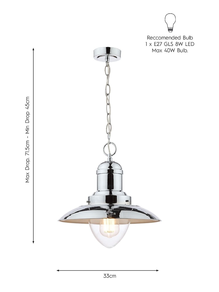 Laura Ashley Chrome Fisherman Ceiling Light - Image 5 of 5