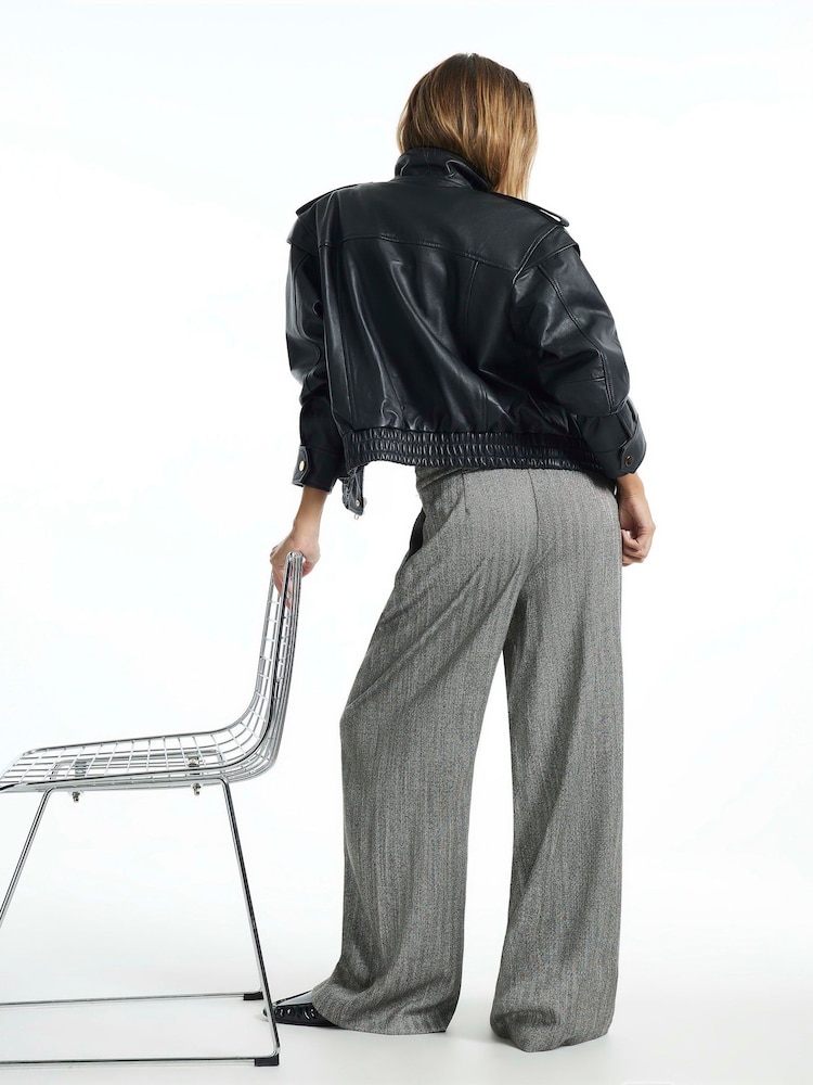 River Island Grey Flecked Wide Leg Trousers - Image 3 of 3