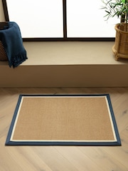Asiatic Rugs Blue Cream Bordo Boucle Doormat - Image 1 of 4