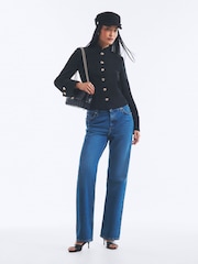 River Island Black Long Sleeve High Neck Military Jacket - Image 3 of 4