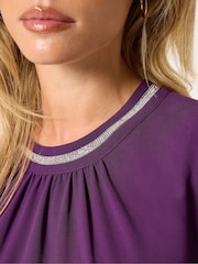 M&Co Petite Trim Neck Blouse - 6的图像4｝